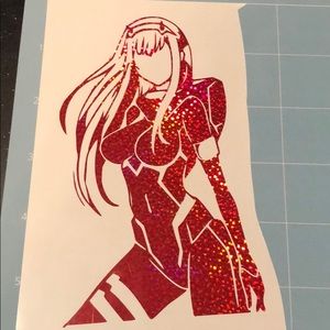 A Zero Two Holographic Car Vinyl Sticker!